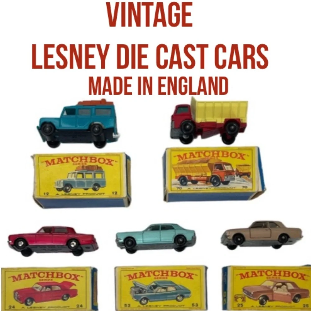 Vintage Die Cast Matchbox Cars 1960’s Original Box Lesney Cars Lot Bundle
